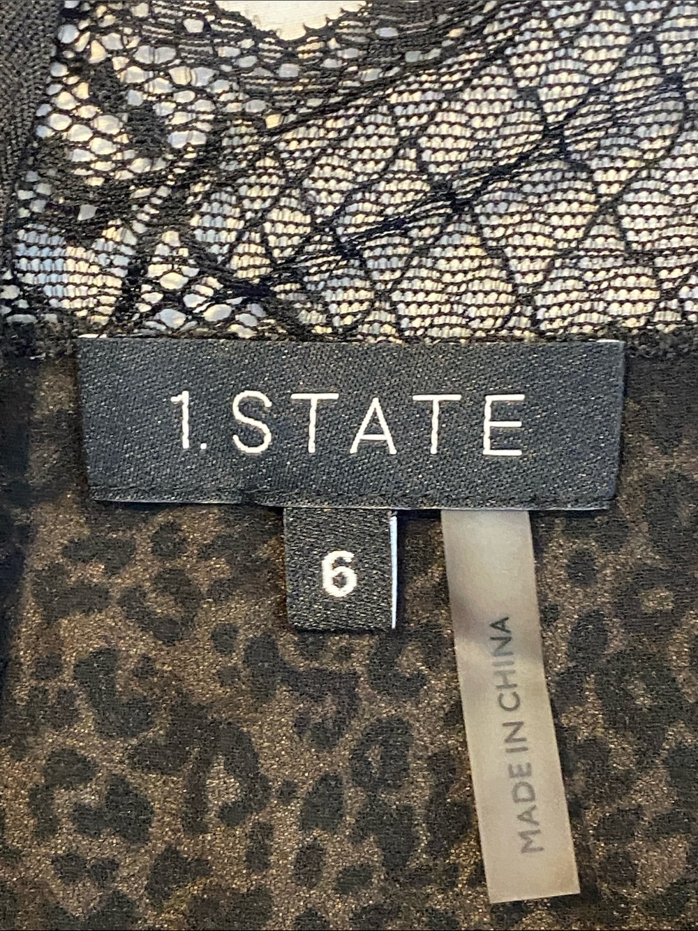 1.STATE Rebel Animal Beats Leopard Lace Trim Slip Midi Dress Size 6 NWT - Picture 11 of 16